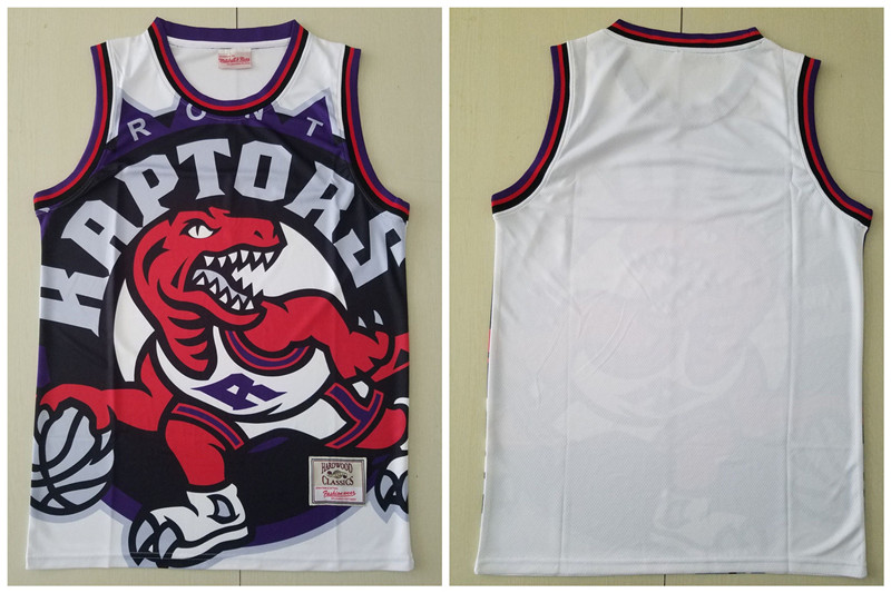 Raptors Big Face White Hardwood Classics Swingman Jersey