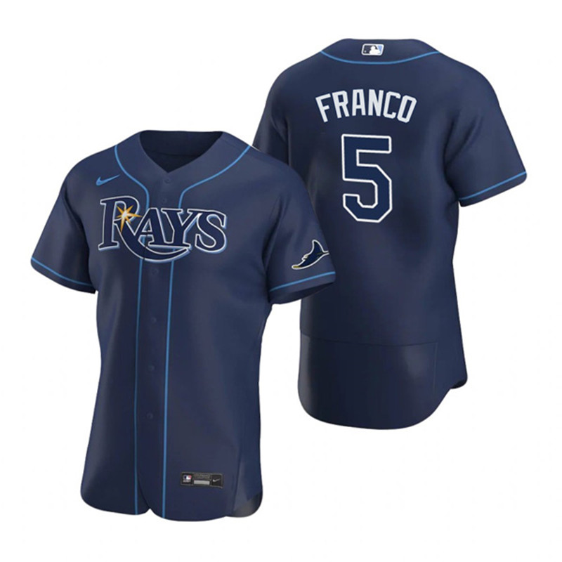 Rays 5 Wander Franco Navy Nike Flexbase Jersey