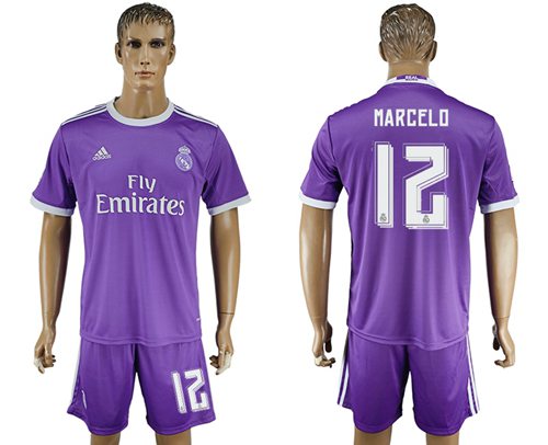 Real Madrid 12 Marcelo Away Soccer Club Jersey