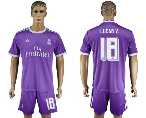 Real Madrid 18 Lucas V. Away Soccer Club Jersey