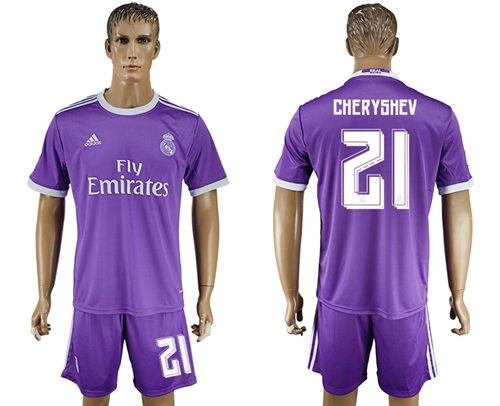 Real Madrid 21 Cheryshev Away Soccer Club Jersey