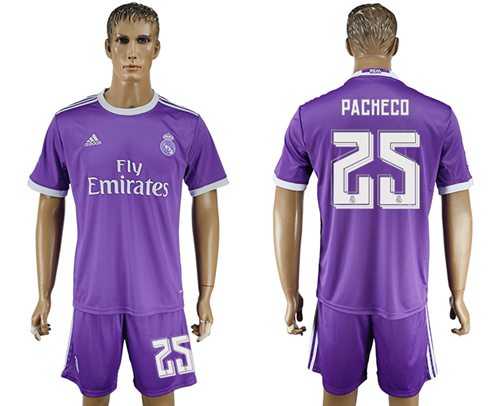 Real Madrid 25 Pacheco Away Soccer Club Jersey