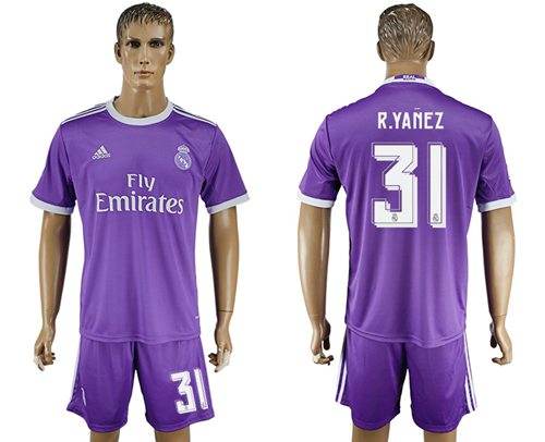 Real Madrid 31 R.Yanez Away Soccer Club Jersey