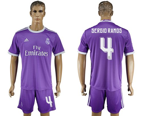Real Madrid 4 Sergio Ramos Away Soccer Club Jersey