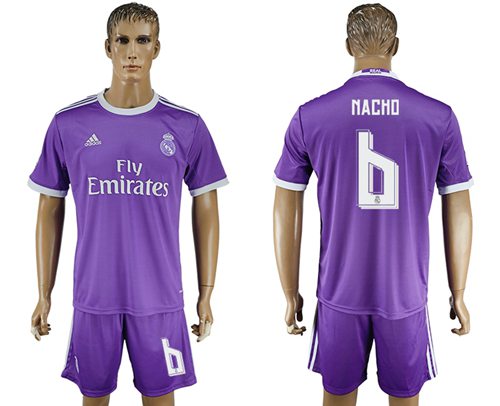 Real Madrid 6 Nacho Away Soccer Club Jersey