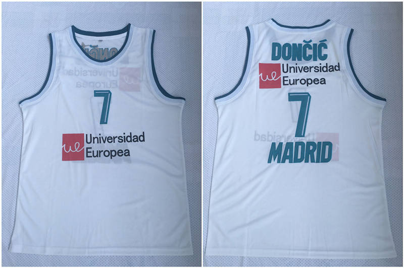 Real Madrid 7 Luka Doncic White Basketball Home Jersey 201718