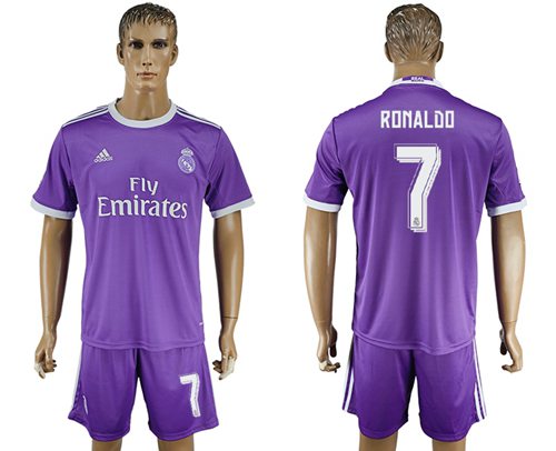Real Madrid 7 Ronaldo Away Soccer Club Jersey