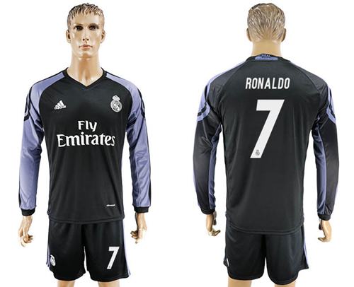 Real Madrid 7 Ronaldo Sec Away Long Sleeves Soccer Club Jersey