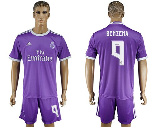 Real Madrid 9 Benzema Away Soccer Club Jersey