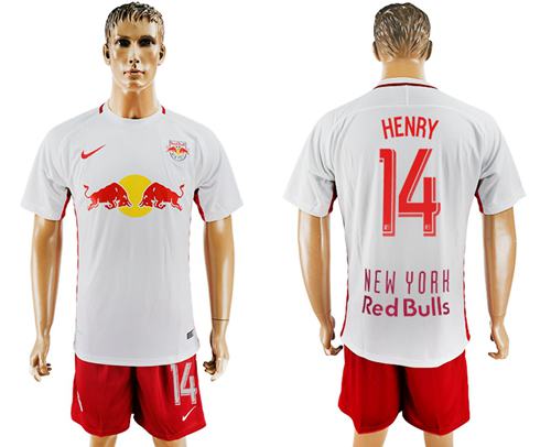 Red Bull 14 Henry White Home Soccer Club Jersey