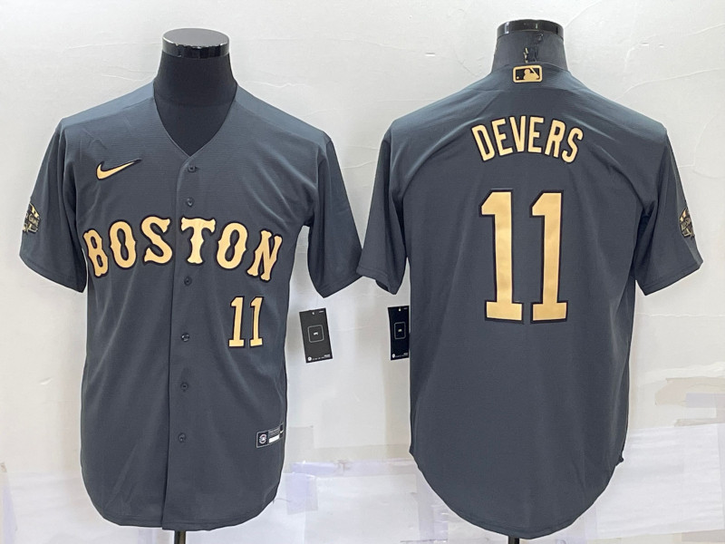 Red Sox 11 Rafael Devers Charcoal Nike 2022 MLB All Star Cool Base Jersey