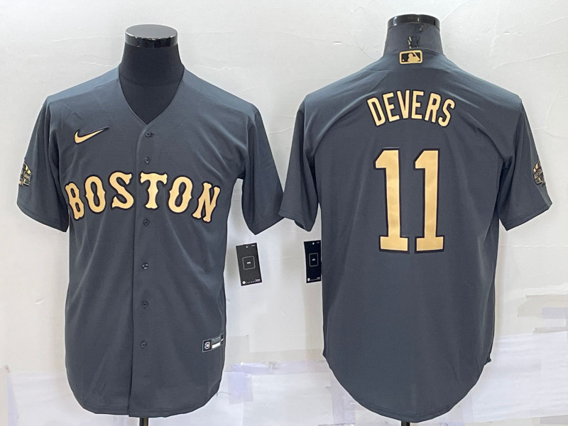 Red Sox 11 Rafael Devers Charcoal Nike 2022 MLB All Star Cool Base Jerseys