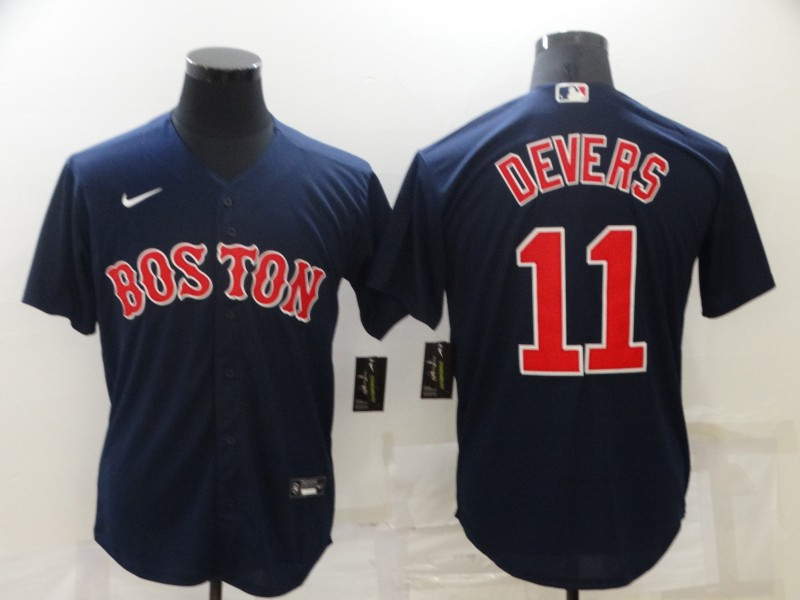 Red Sox 11 Rafael Devers Navy Nike Cool Base Jersey