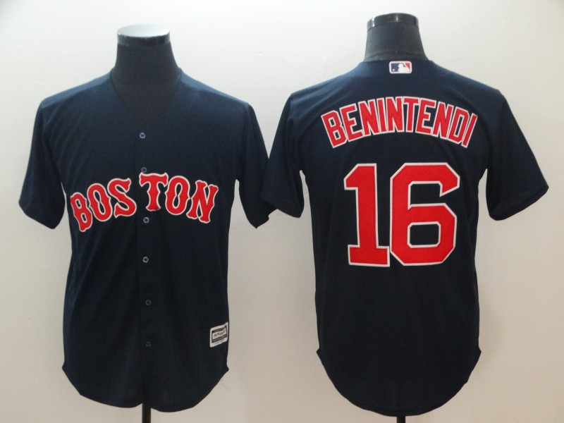 Red Sox 16 Andrew Benintendi Navy Cool Base Jersey