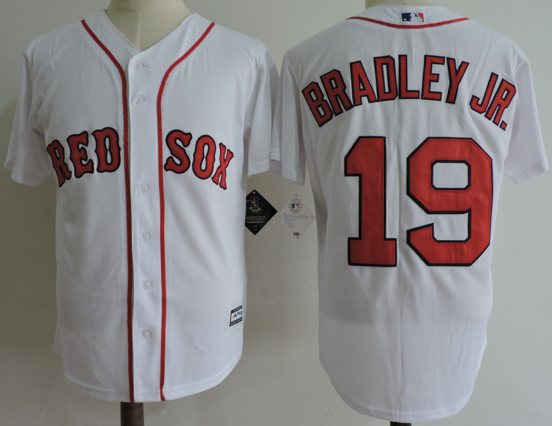 Red Sox 19 Jackie Bradley Jr. White Cool Base Jersey