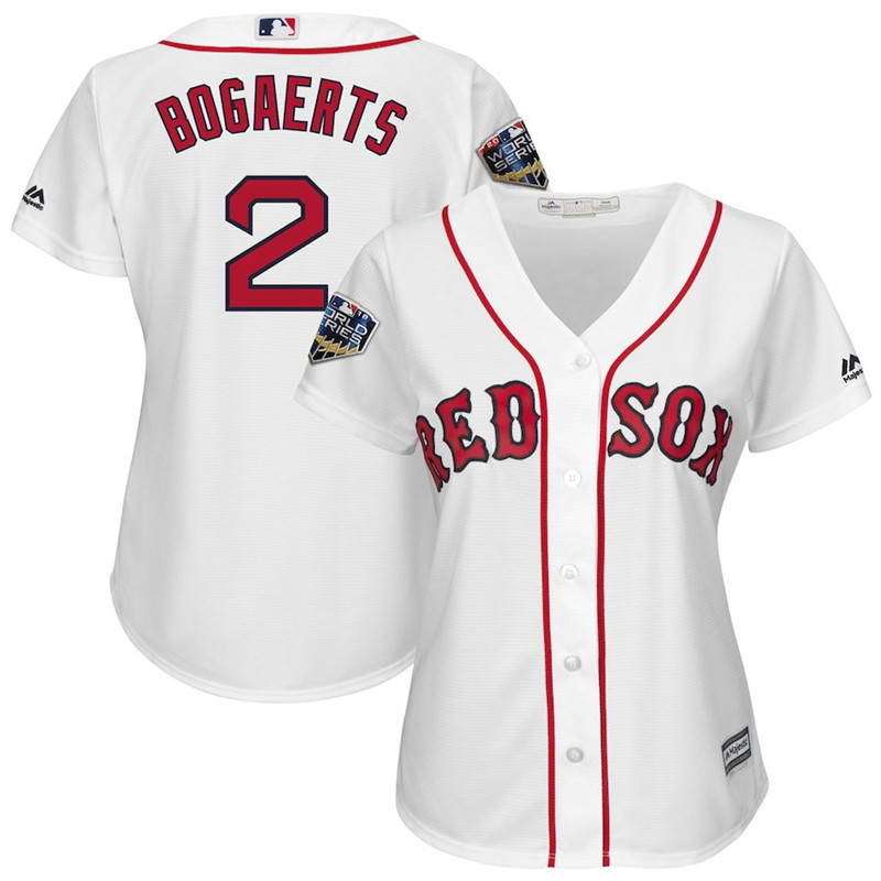Red Sox 2 Xander Bogaerts White Women 2018 World Series Cool Base Player Jersey