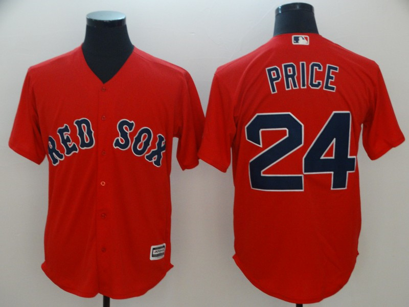 Red Sox 24 David Price Red Cool Base Jersey