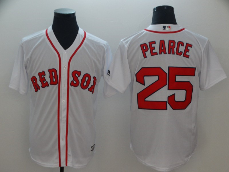 Red Sox 25 Steve Pearce White Cool Base Jersey