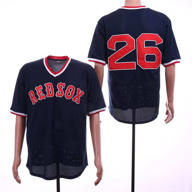Red Sox 26 Wade Boggs Navy Mesh Throwback Jersey