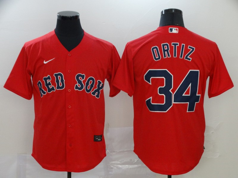 Red Sox 34 David Ortiz Red 2020 Nike Cool Base Jersey