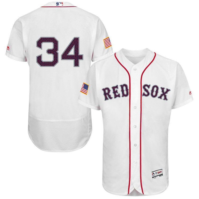 Red Sox 34 David Ortiz White Fashion Stars & Stripes Flexbase Jersey