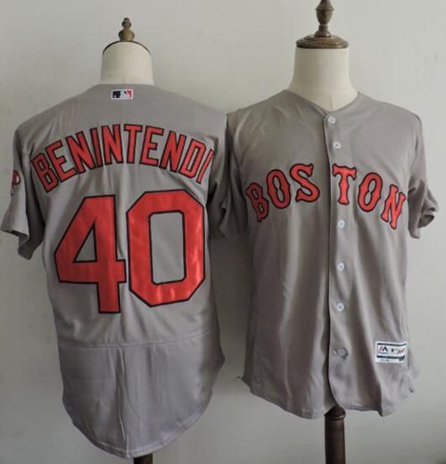 Red Sox 40 Andrew Benintendi Grey Flexbase Authentic Collection Stitched MLB Jersey