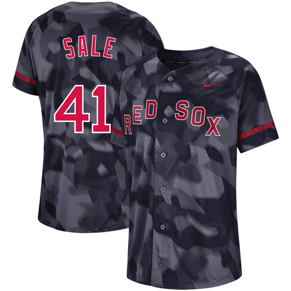 Red Sox 41 Chris Sale Black Camo Fashion Jersey