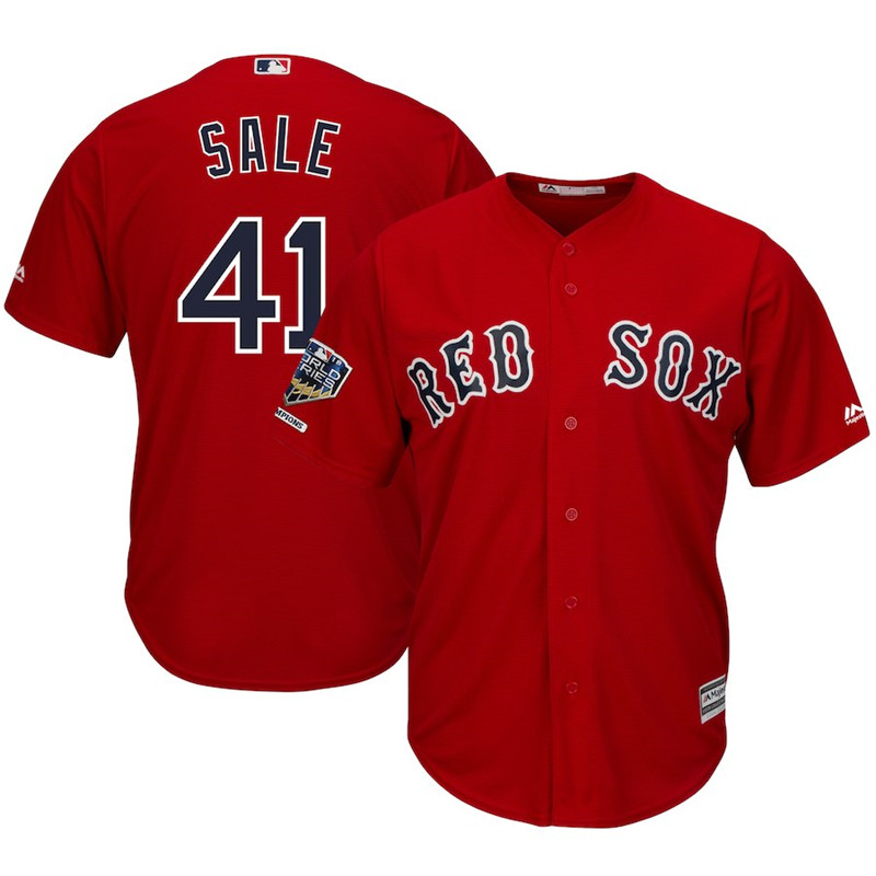 Red Sox 41 Chris Sale Scarlet 2018 World Series Champions Alternate Cool Base Player Jersey