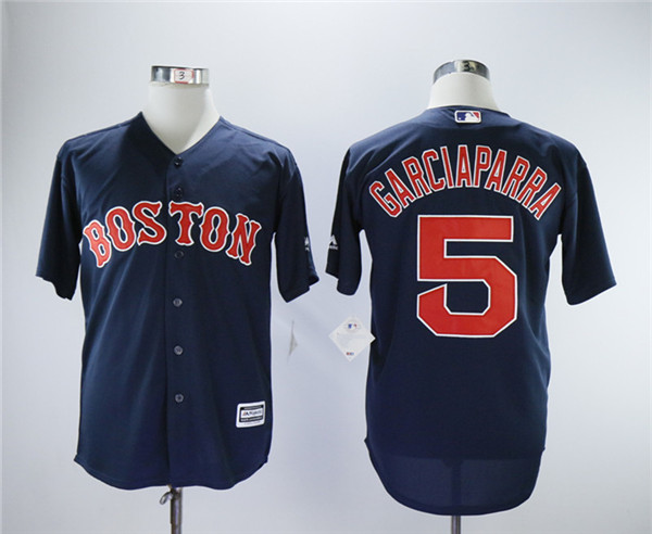 Red Sox 5 Nomar Garciaparra Navy Throwback Jersey