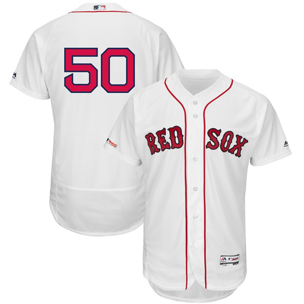 Red Sox 50 Mookie Betts White 150th Patch FlexBase Jersey