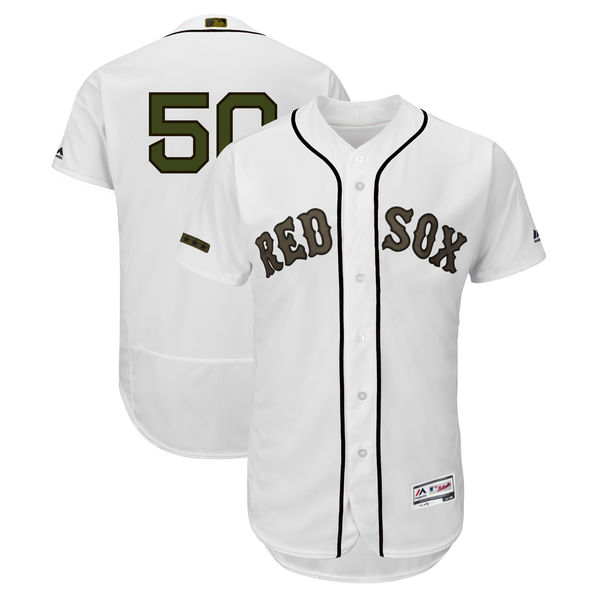 Red Sox 50 Mookie Betts White 2018 Memorial Day Flexbase Jersey