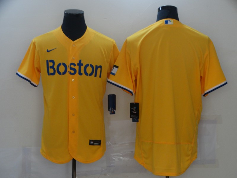 Red Sox Blank Gold Nike 2021 City Connect Replica Player Flexbase Jersey