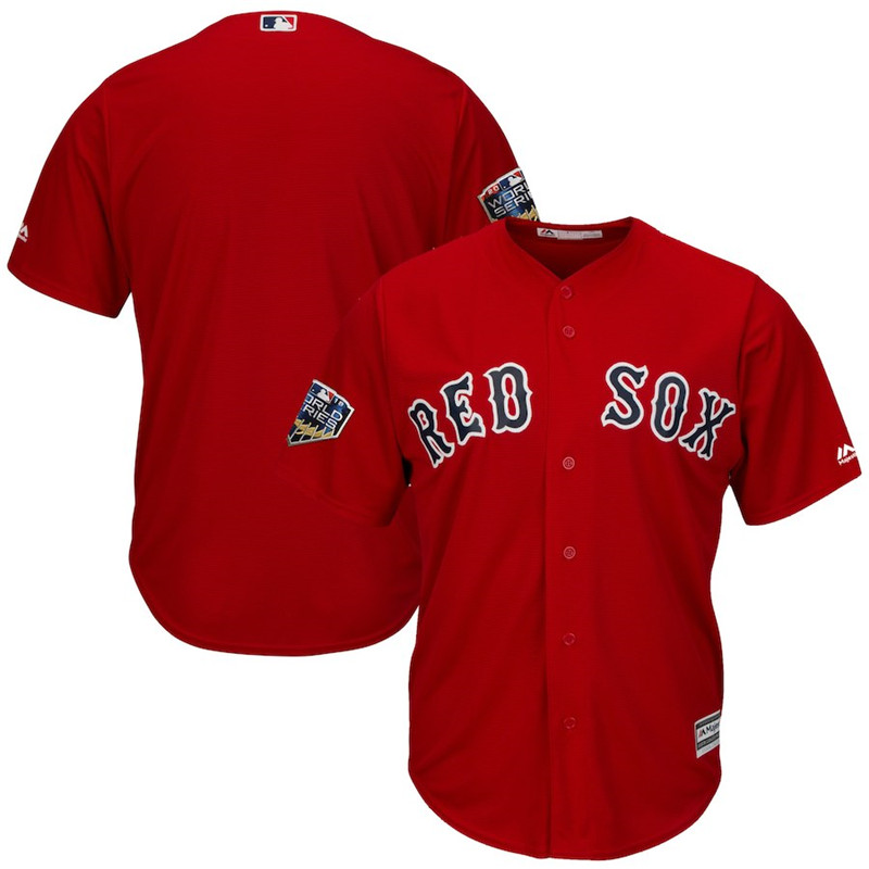 Red Sox Blank Scarlet 2018 World Series Cool Base Team Jersey