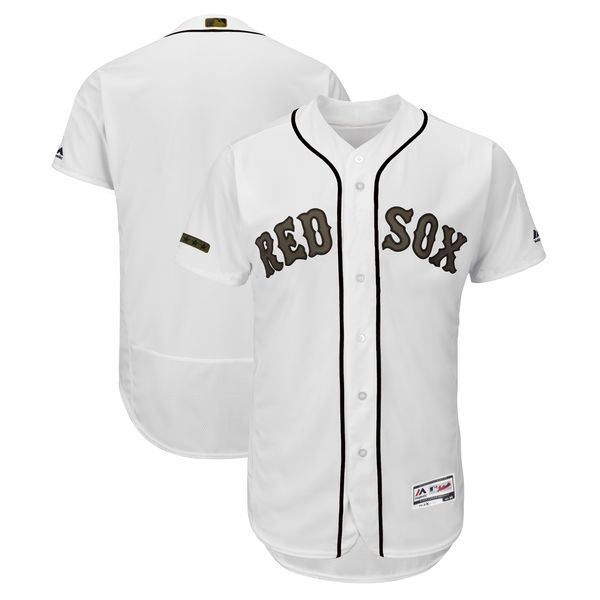 Red Sox Blank White 2018 Memorial Day Flexbase Jersey