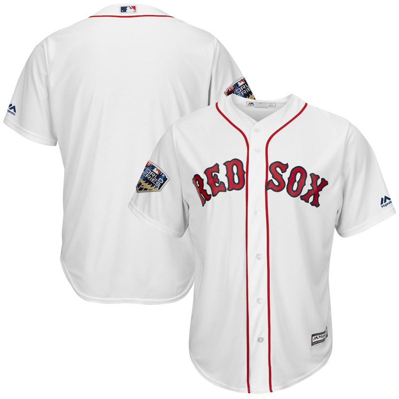 Red Sox Blank White 2018 World Series Cool Base Team Jersey