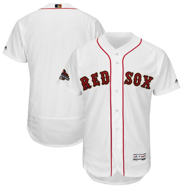 Red Sox Blank White 2019 Gold Program FlexBase Jersey