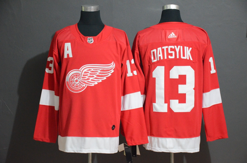 Red Wings 13 Pavel Datsyuk Red Adidas Jersey