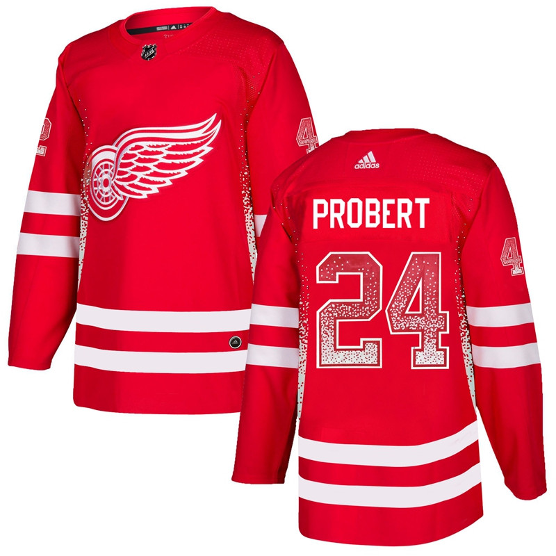 Red Wings 24 Bob Probert Red Drift Fashion  Jersey