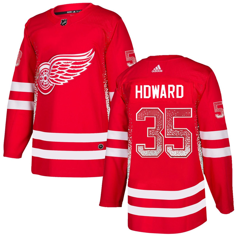 Red Wings 35 Jimmy Howard Red Drift Fashion  Jersey