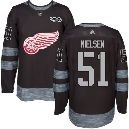 Red Wings 51 Frans Nielsen Black 1917 2017 100th Anniversary Stitched NHL Jersey