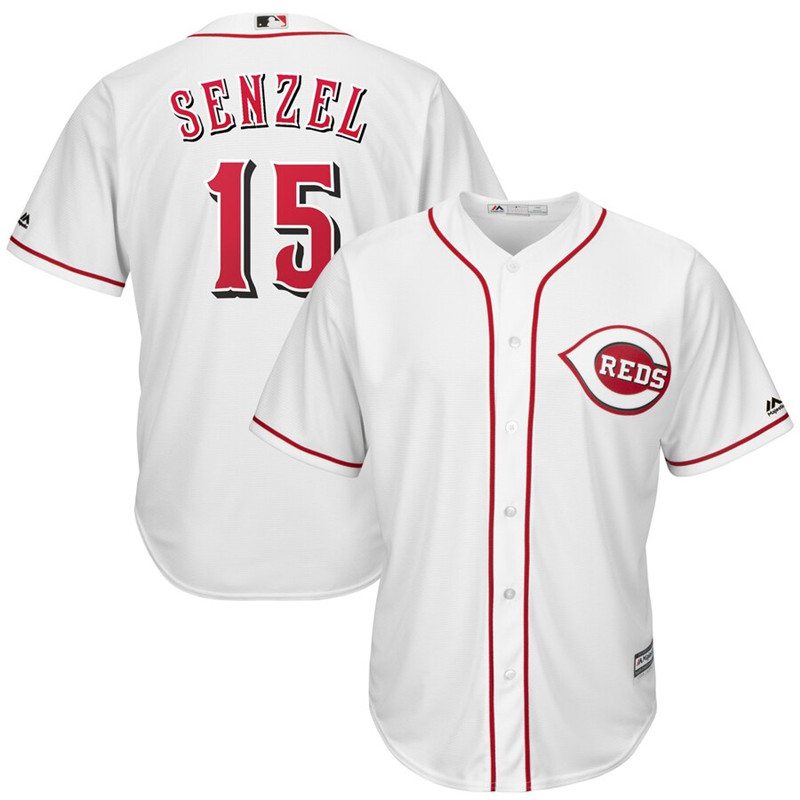 Reds 15 Nick Senzel White Cool Base Jersey