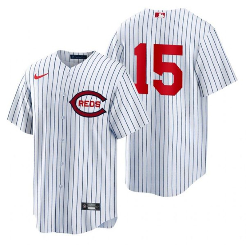 Reds 15 Nick Senzel White Nike 2022 Field of Dreams Cool Base Jersey