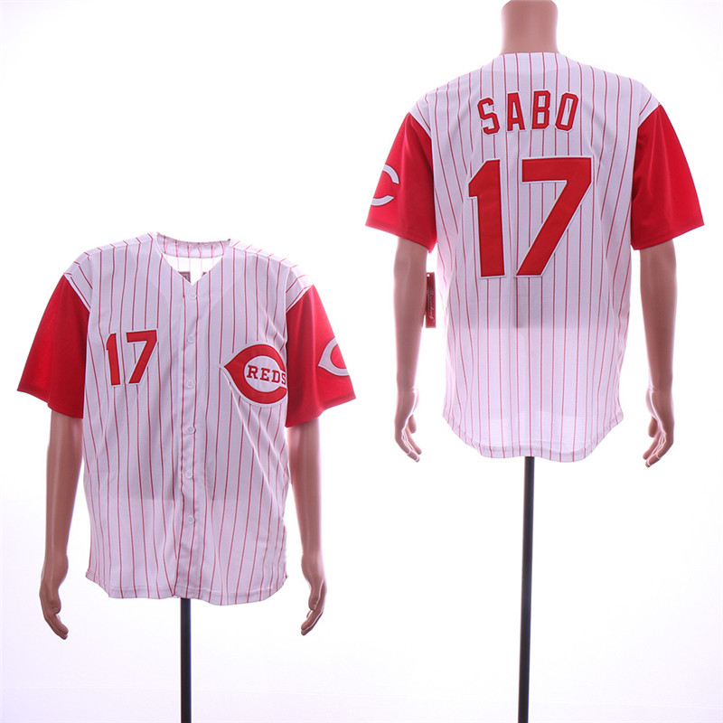 Reds 17 Chris Sabo White Throwback Jersey