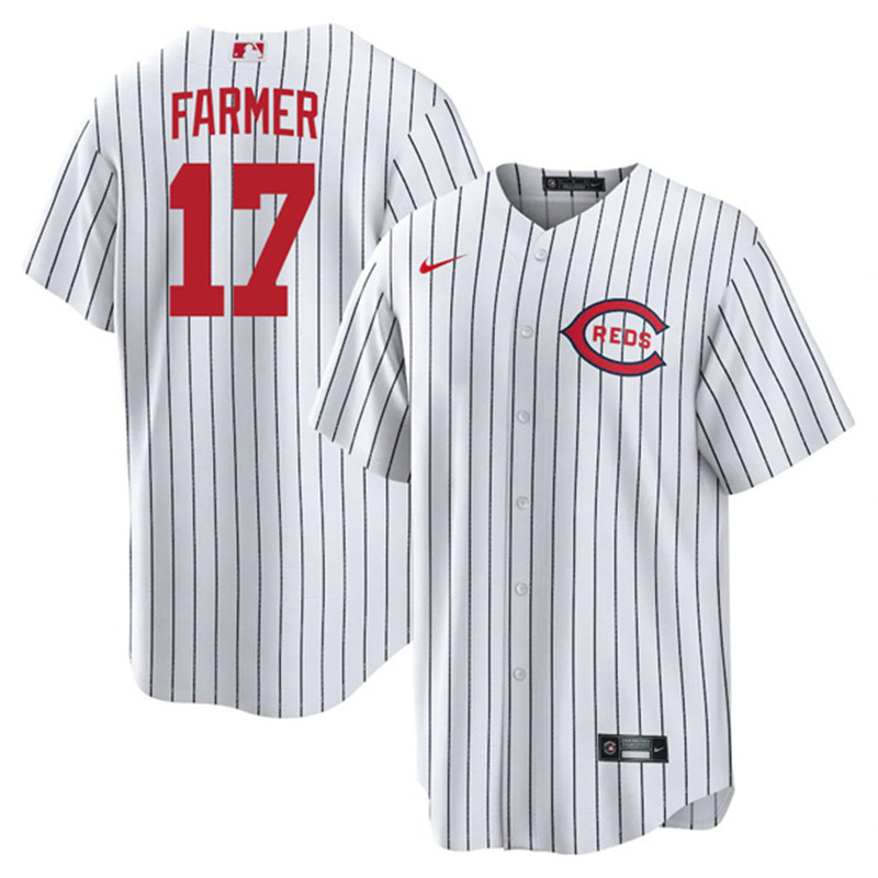 Reds 17 Kyle Farmer White Nike 2022 Field of Dreams Cool Base Jersey
