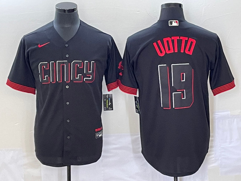 Reds 19 Joey Votto Black Nike 2023 City Connect Cool Base Jersey