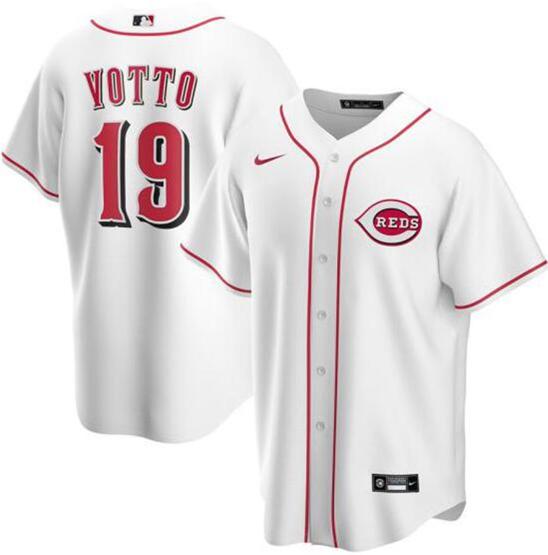 Reds 19 Joey Votto White Nike 2020 Cool Base Jersey