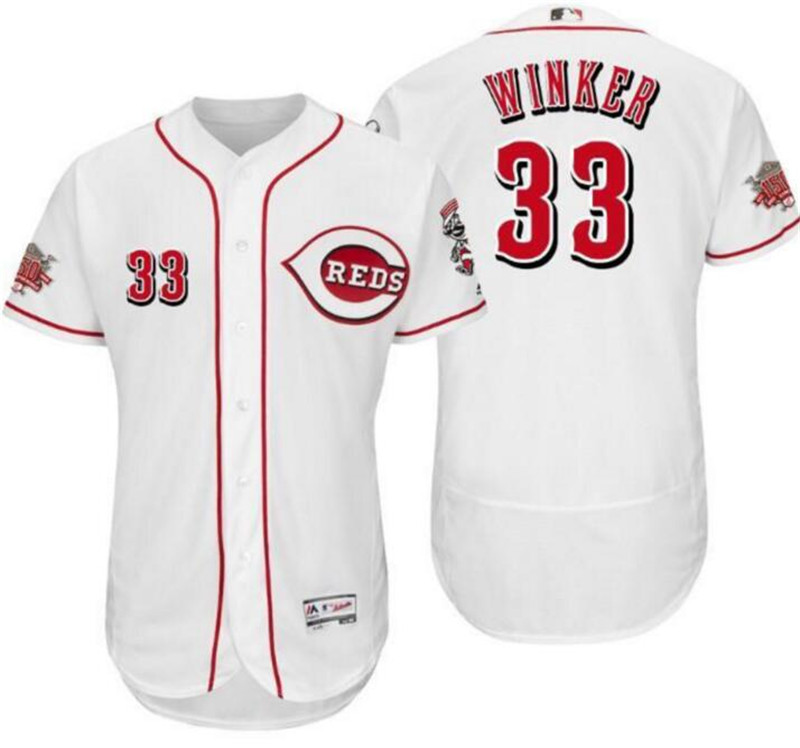 Reds 33 Jesse Winker White 150th Anniversary Flexbase Jersey