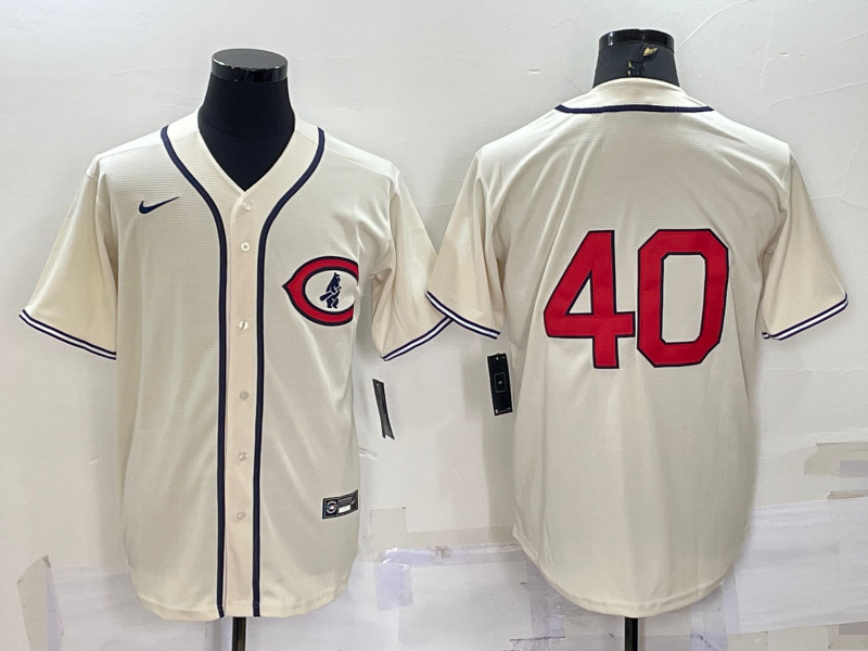 Reds 40 Nick Lodolo Cream Nike 2022 Field Of Dreams Cool Base Jersey