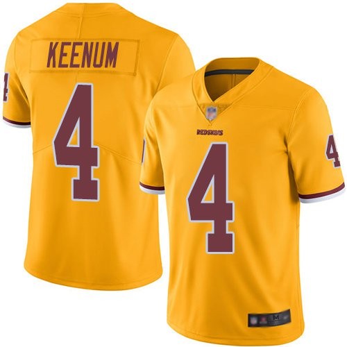 Redskins 4 Case Keenum Color Rush Gold Limited Jersey