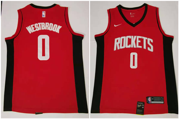 Rockets 0 Russell Westbrook Red Nike Swingman Jersey